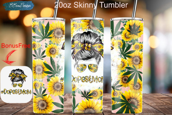 Dopest Mom Weed and Sunflowers Tumbler