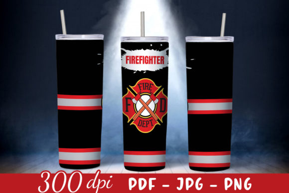 Firefighter Tumbler Sublimation Design