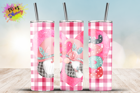 Gnome Valentines Day Tumbler Wrap 20oz