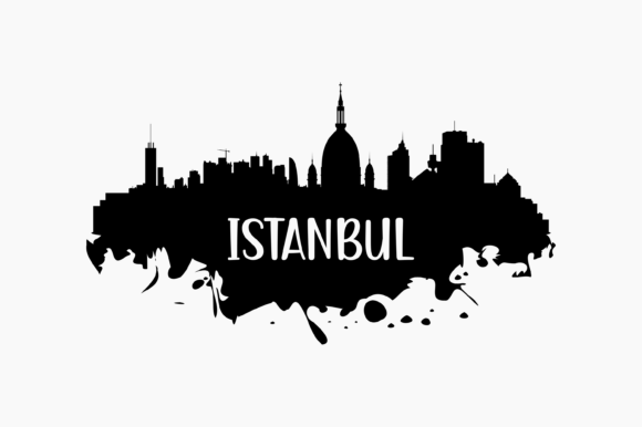 Istanbul Skyline Silhouette
