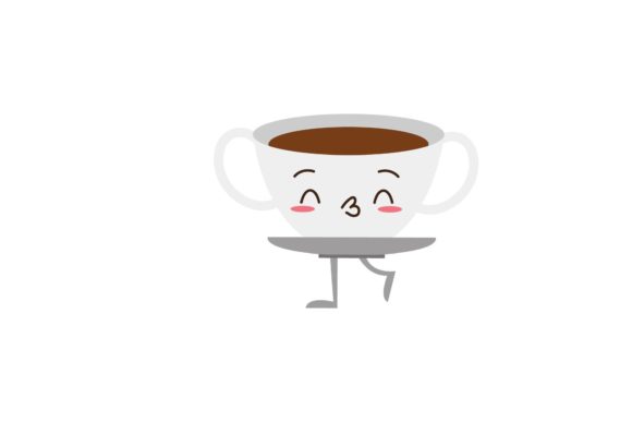 Kawaii Coffee Cup Design Icon