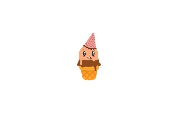 Kawaii Duo Ice Cream Cup Design Icon