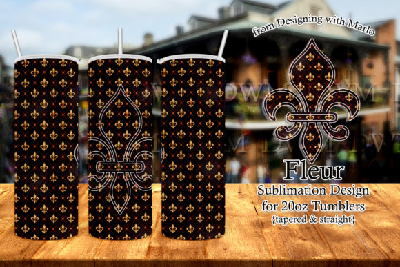 Mardi Gras Fleur 20oz Skinny Tumbler