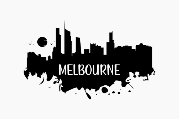 Melbourne Skyline Silhouette