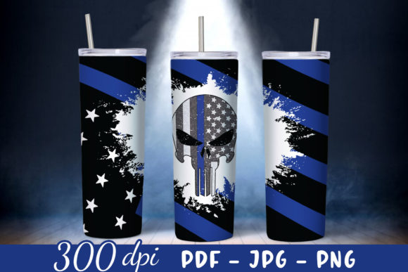 Police Skinny Tumbler Wrap Sublimation